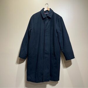 Alpine Swiss Men's Black Wool Long Overcoat with Quilted Lining Button Closure